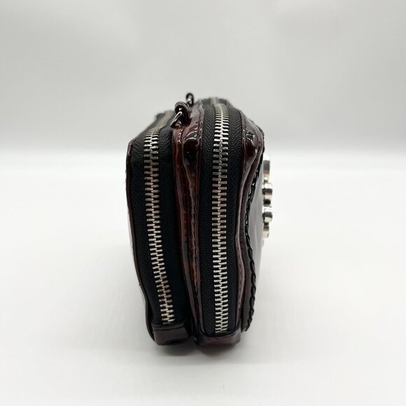 Brighton Brown Wild Tiger Patent Leather Brazos Crossbody - Picture 3 of 12